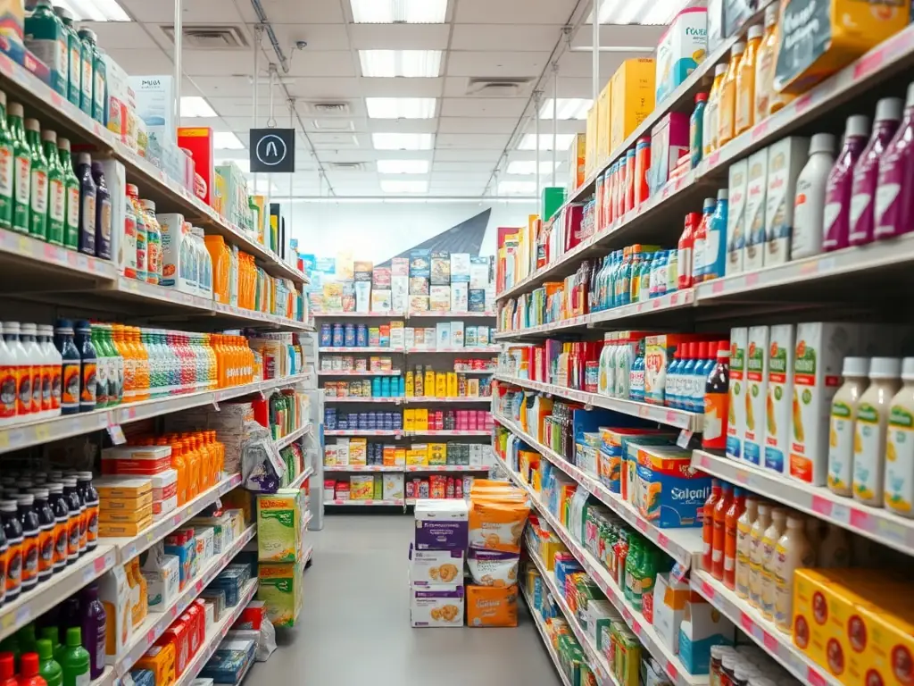 A vibrant retail store interior with display areas, lighting, and branding elements, illustrating Xanadu's retail store construction service.