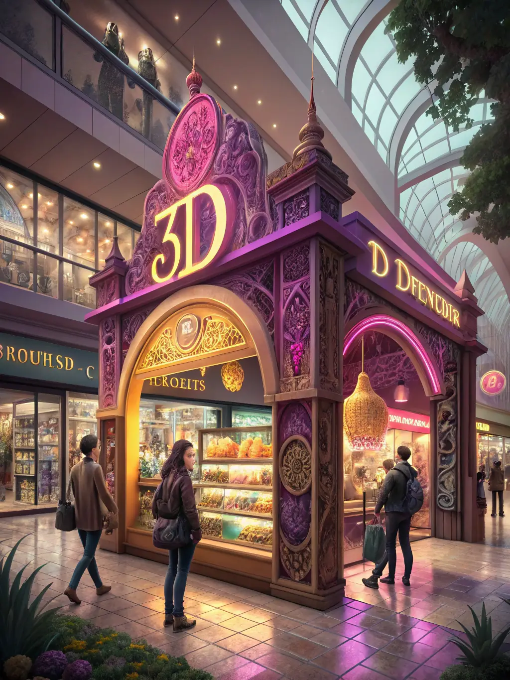 A creative pop-up space with a unique design, flexible layout, and eye-catching branding, highlighting Xanadu's expertise in pop-up space creation.