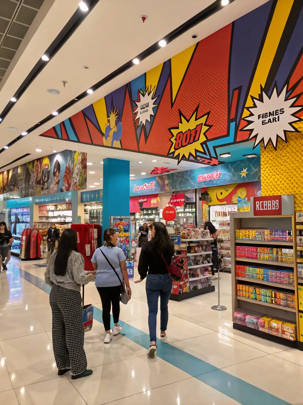 A vibrant retail store interior with attractive displays, strategic lighting, and a welcoming atmosphere, reflecting Xanadu's capabilities in retail store construction.